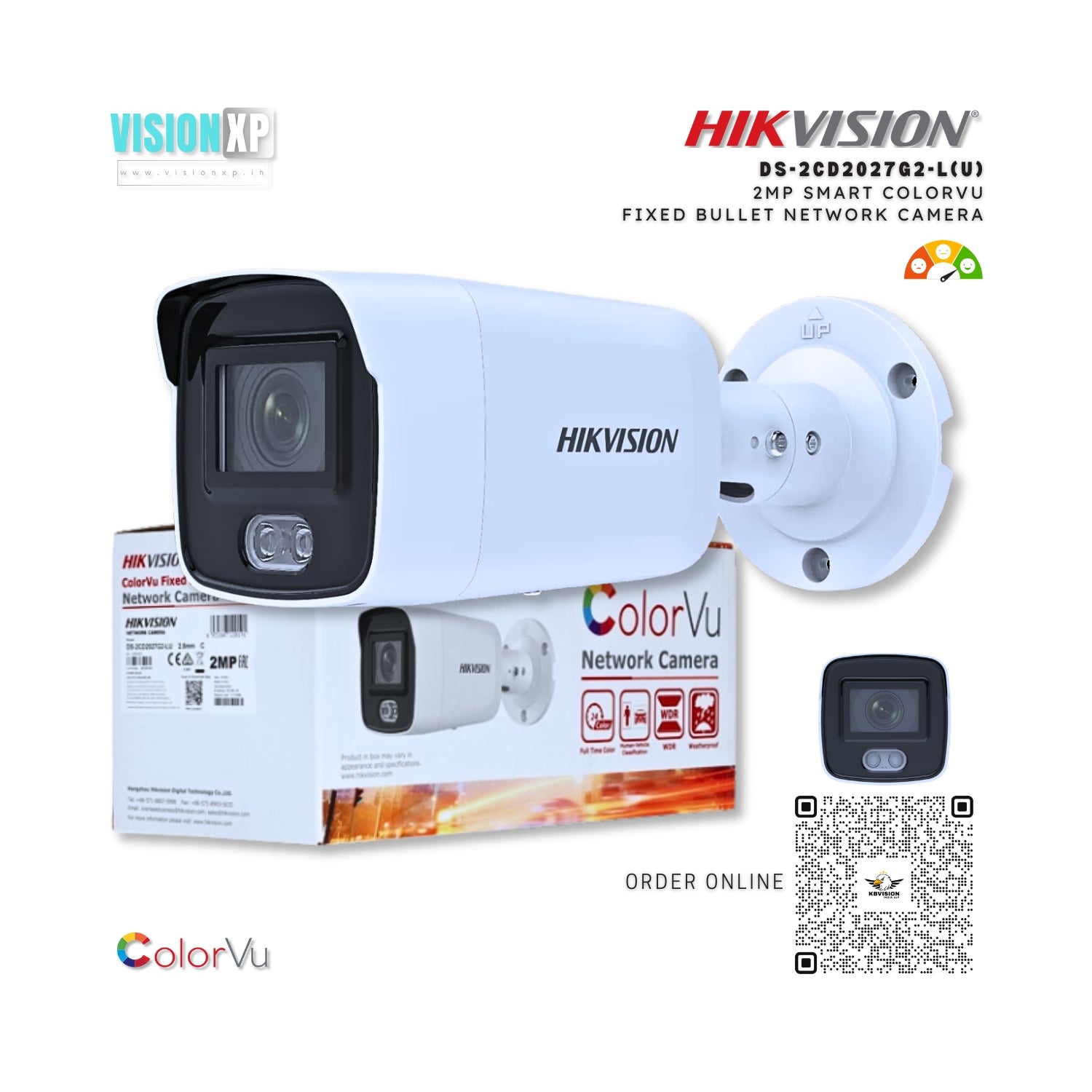 Hikvision DS-2CD2027G2-L(U) 2MP ColorVu Fixed Bullet Network Camera Hikvision DS-2CD2027G2-L(U) 2MP ColorVu Fixed Bullet Network Camera